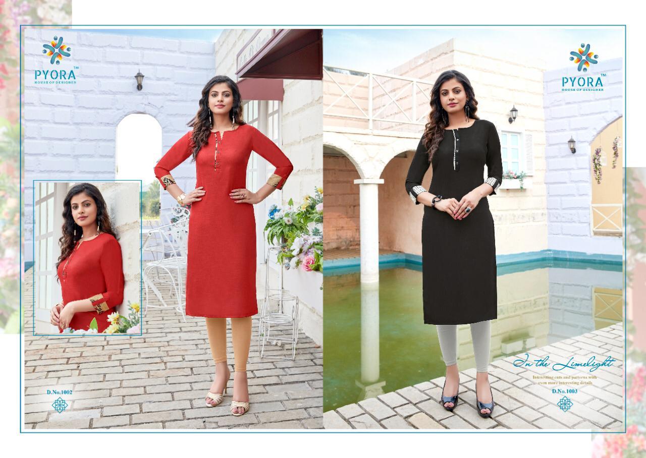 PYORA DIVA VOL-1 Latest Designer fancy Regular Wear Pure Swiss Slub cotton Kurtis Collection
