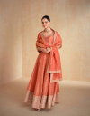 Banaras By Aashirwad Organza Jacquard Silk Designer Gown With Dupatta Wholesalers In Delhi