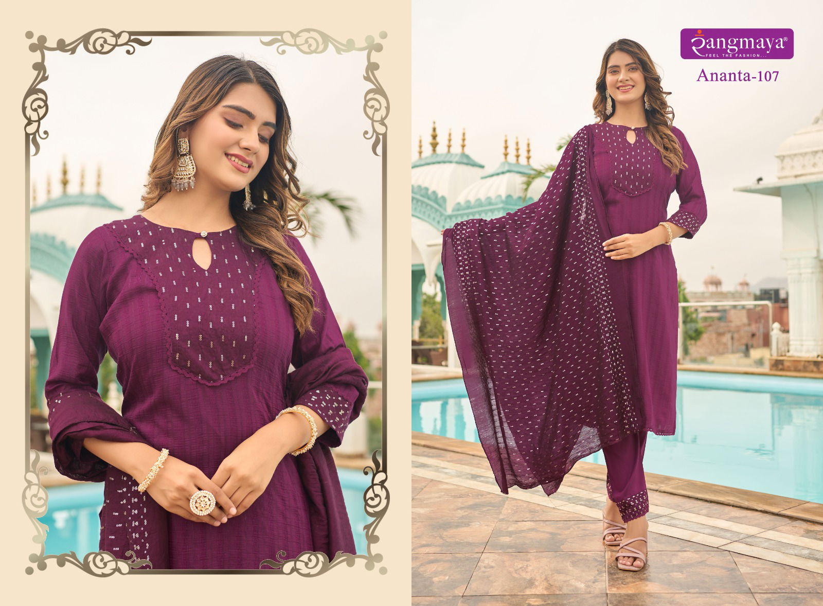 Ananta By Rangmaya Bombay Imported Kurti With Bottom Dupatta
