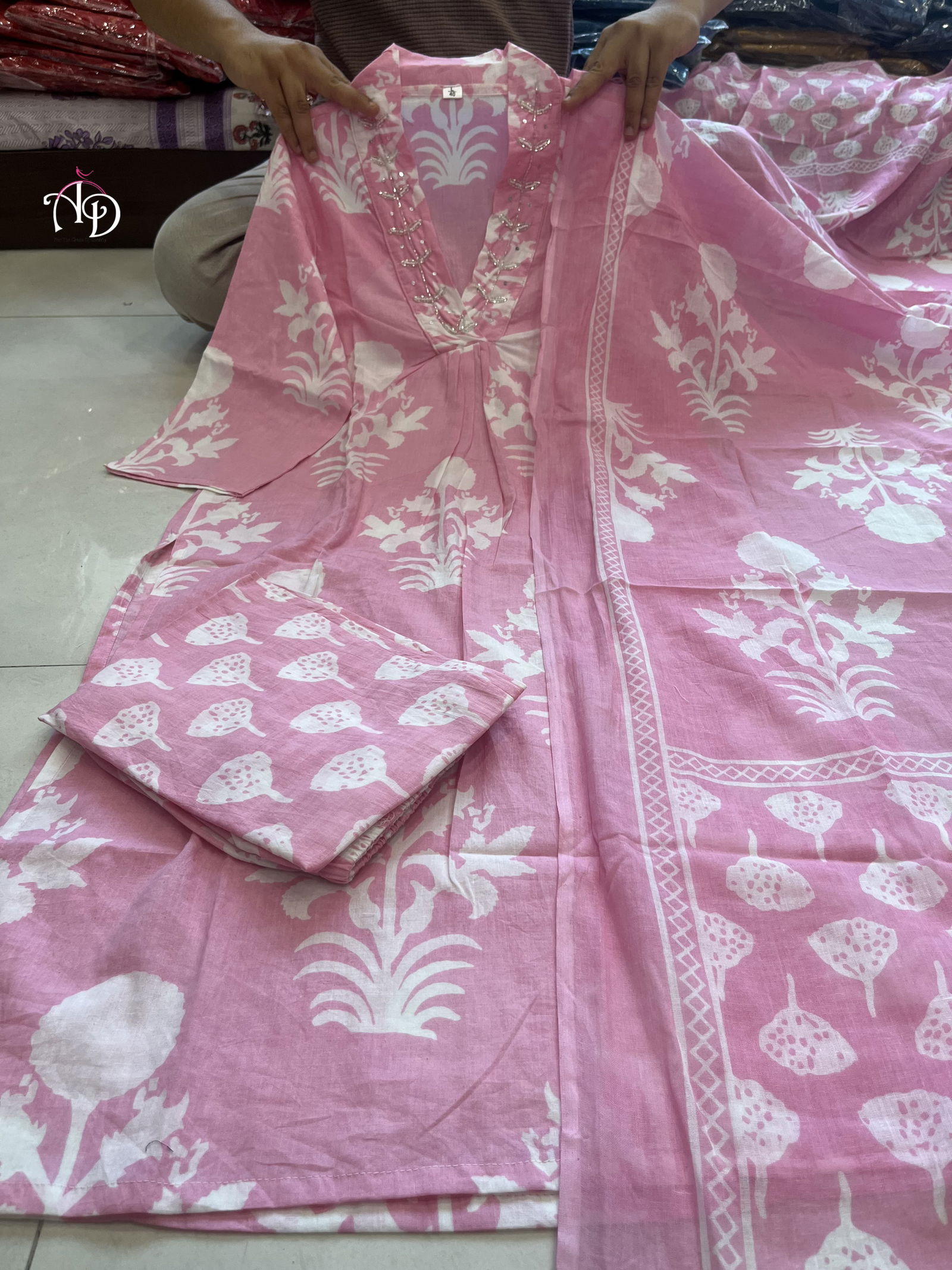 Akshar Designer Alia Cut Pure Cotton Top With Bottom Dupatta Orders In India
