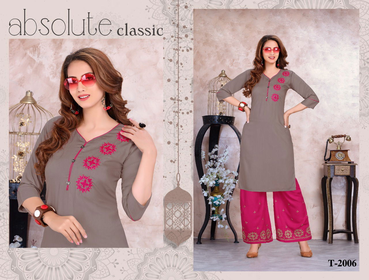Trendy Colours Latest Fancy Designer Heavy Rayon Casual Wear Embroidery Kurti With Bottom Collection
