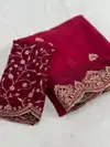 Aab Star Georgette Stylish Embroidered Georgette Saree Online Wholesale