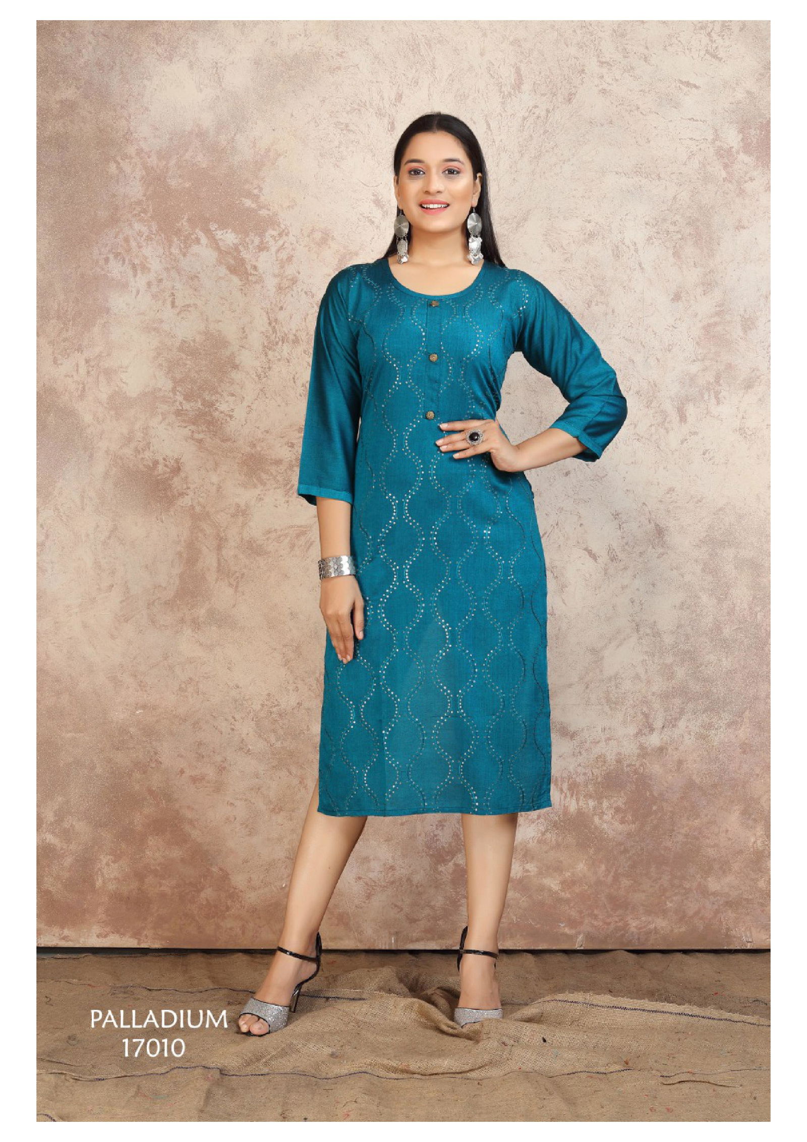 Palladium Fancy Stylish Designer Latest Ethnic Wear  Rayon With Sequence Embroidery Work Kurtis Collection 
