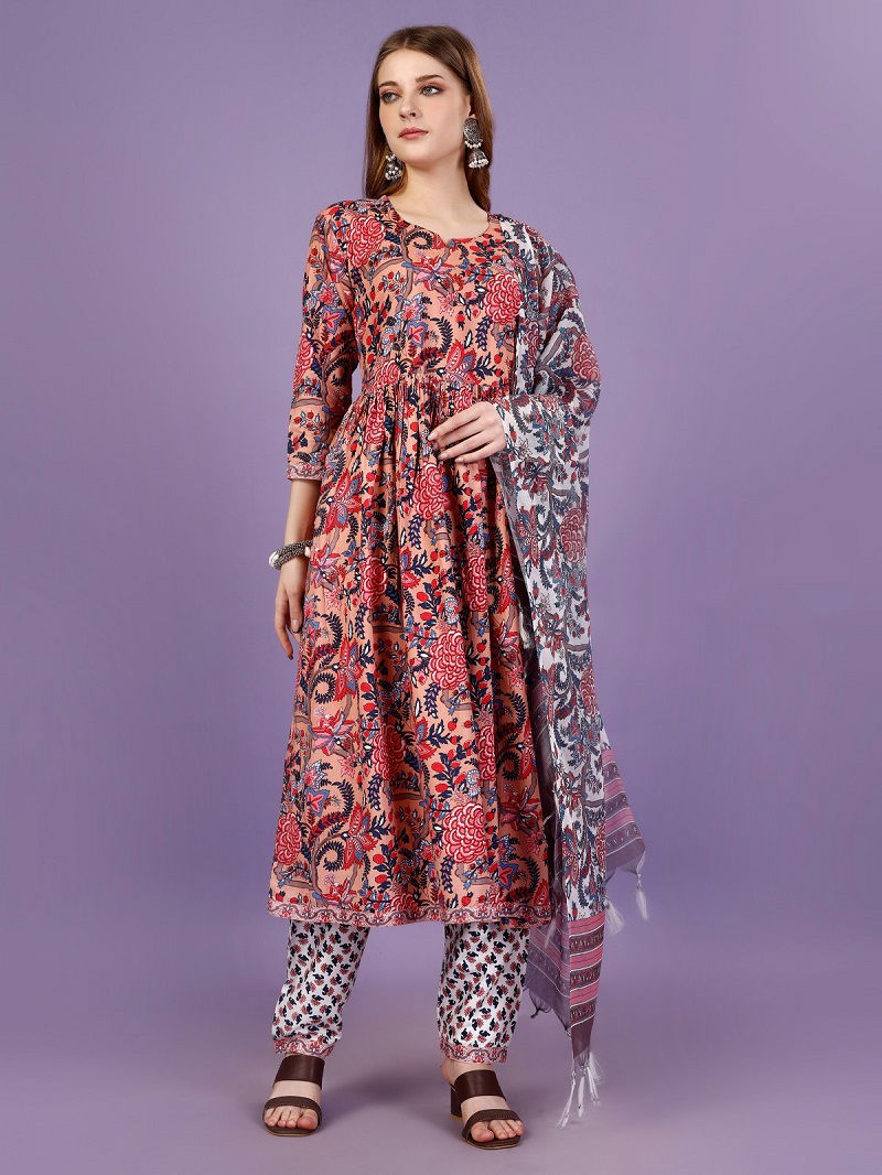 Shubh 25 Flower Printed Kurti With Bottom Dupatta Wholesale Clothing Suppliers In India
