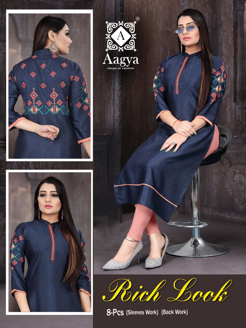Aagya Rich Look Regular Wear Rayon Designer Kurti Collection