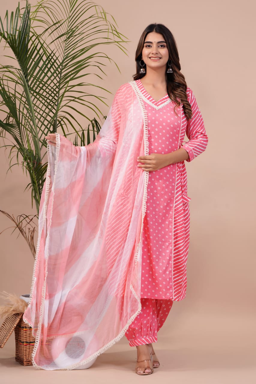 Virat Cotton Printed Kurti With Bottom Dupatta Catalog