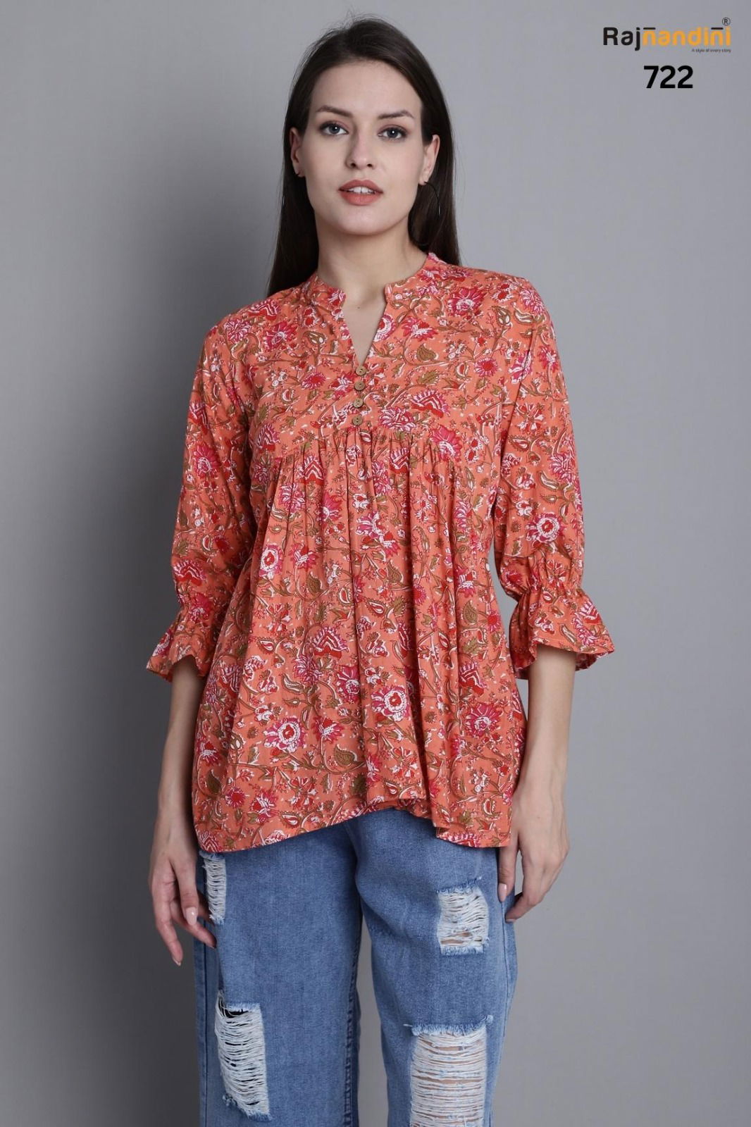  Rajnandin By Mayra Cambric Cotton Printed  Ladies Top Catalog