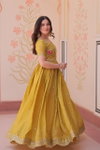 KA 1171 Gold Crush Embroidery Designer Wholesale Gown Suppliers In Mumbai