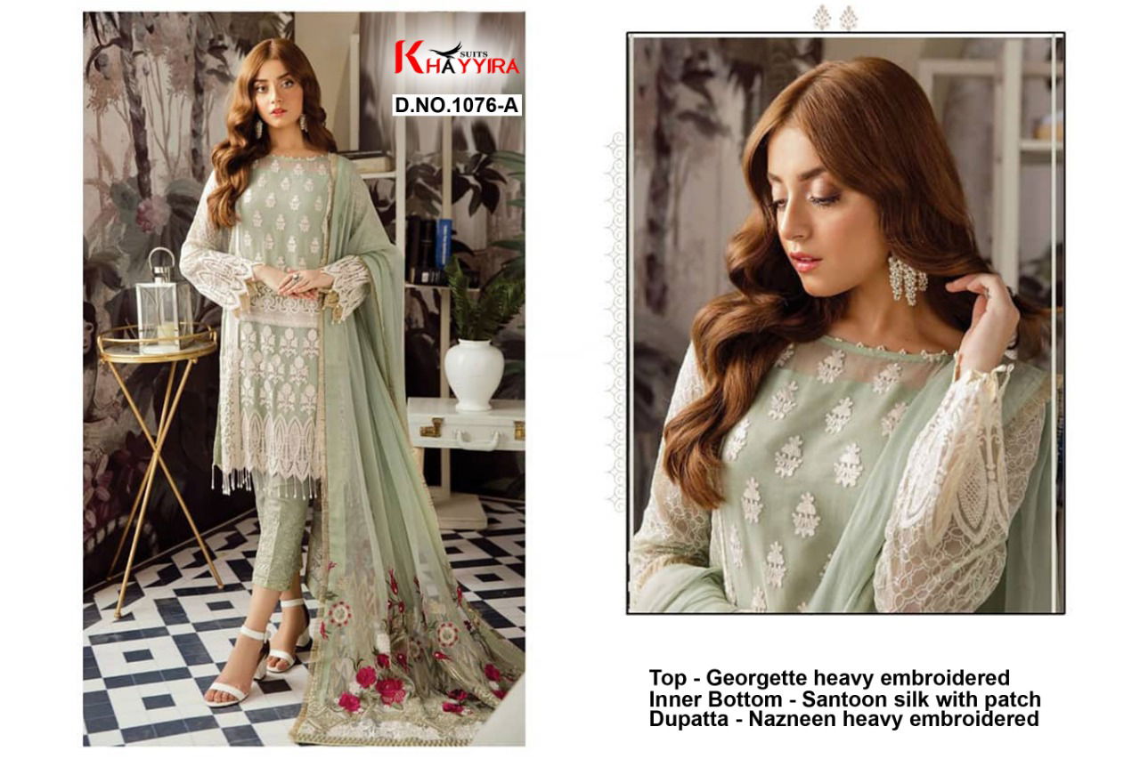 Khayyira Rose Craft 2 Latest Fancy Designers Casual Wear	Georgette Pakistani Salwar Suits Collection
