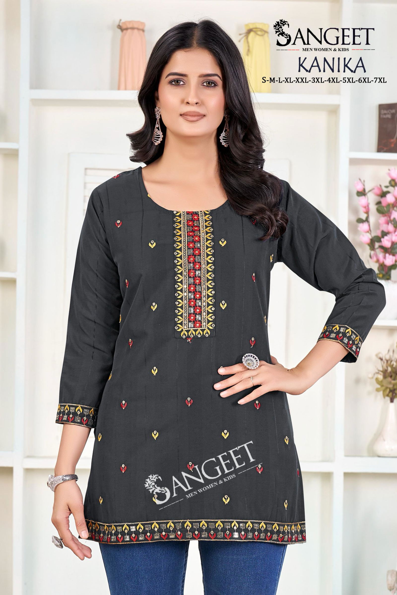 Kanika By Sangeet Heavy Rayon Embroidery Designer Kurti Suppliers In India