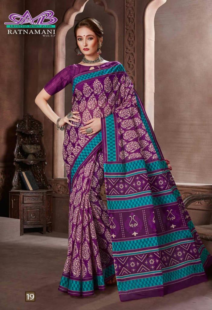 Ab Ratnamani 1 Latest Regular Wear Cotton weaving Designer Printed Sarees Collection

