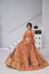 Rust Colour Banarsi Silk Lahenga With Blouse And Dupatta Suppliers In India Kf 2150