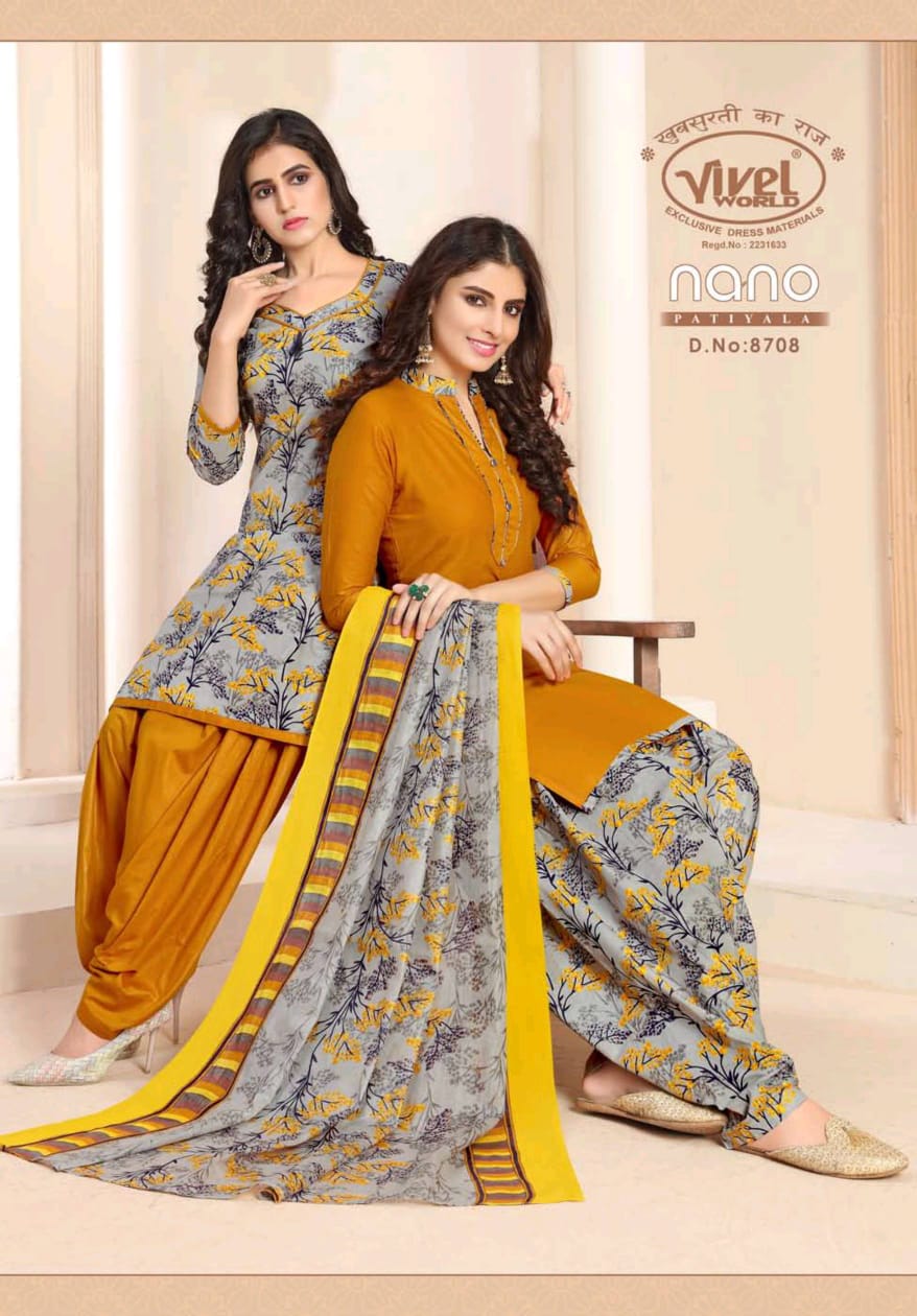 Vivel Nano Patiyala Vol 4 Latest Designer Printed Daily Wear Patiyala Suit Dress Material Collection 
