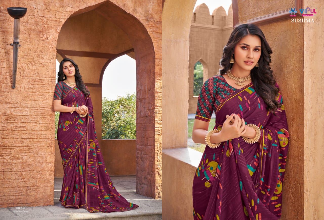 Sushma By Vipul Georgette Daily Wear Sarees Orders In India