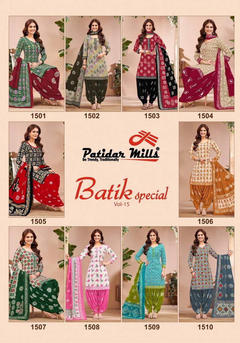 Batik Special Vol 15 By Patidar Cotton Dress Material Wholesale Price In Surat