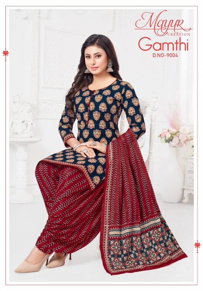 Gamthi Vol 9 By Mayur Cotton Ladies Dress Material Wholesale Market In Surat