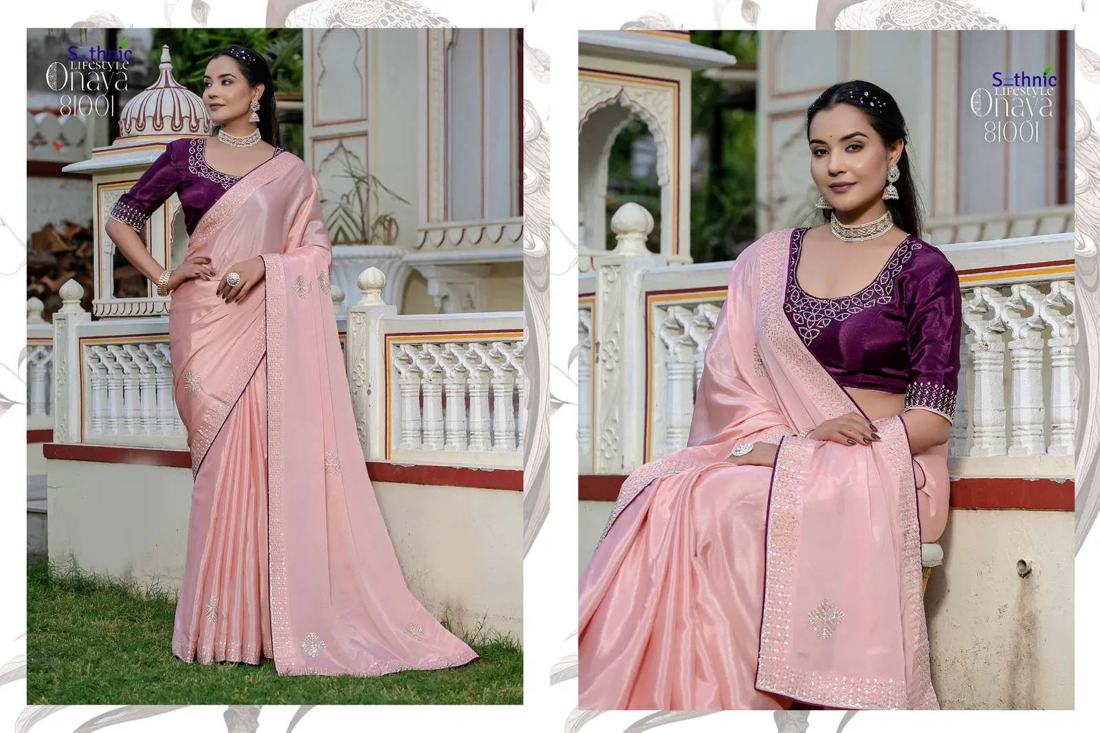 Onaya By Sethnic Ultrasoft Chinon Occasion Wear Saree Wholesale Online