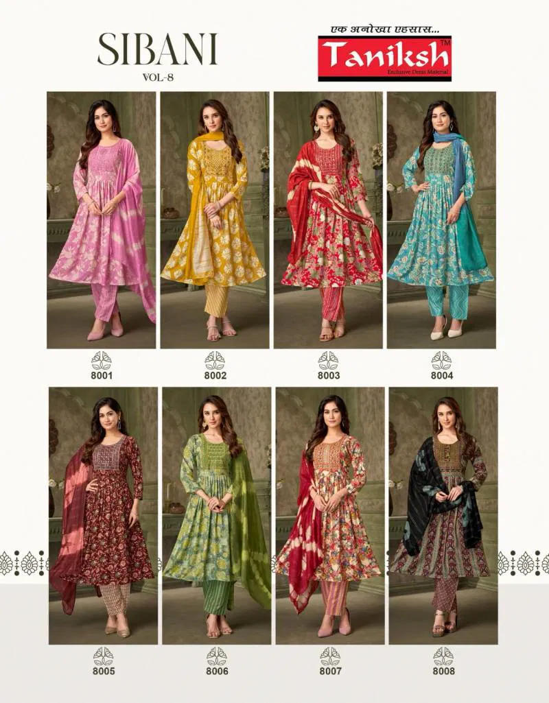 Sibani Vol 8 By Taniksh Rayon Printed Online Kurti With Bottom Dupatta Wholesale