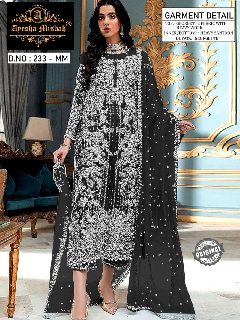 Ayesha Misbah 233 M To R Georgette Pakistani Salwar Kameez Best Wholesale Shop In Surat