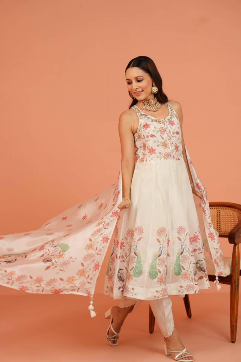 Tanyaa P 124 Silk With Moti Work Touchup Readymade Wholesale In India