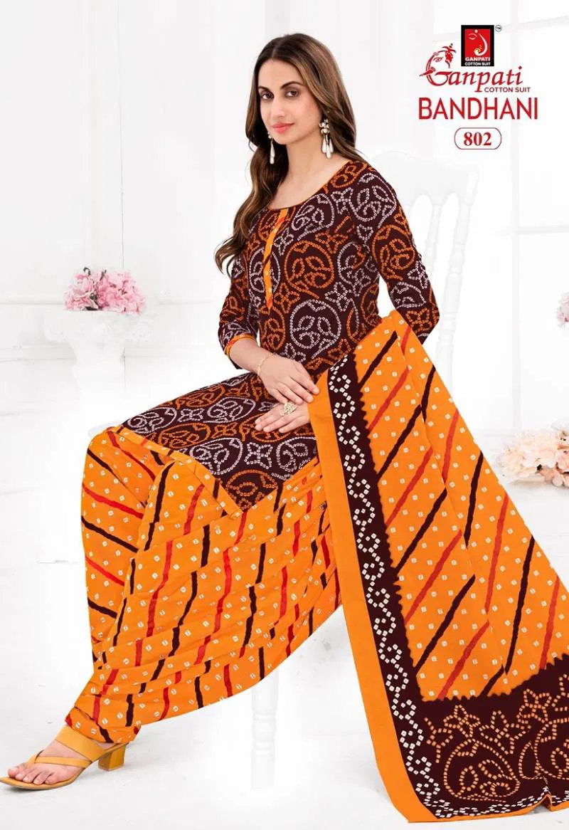 Bandhani Vol 8 By Ganpati Cotton Bandhani Printed Dress Material Exporters In India