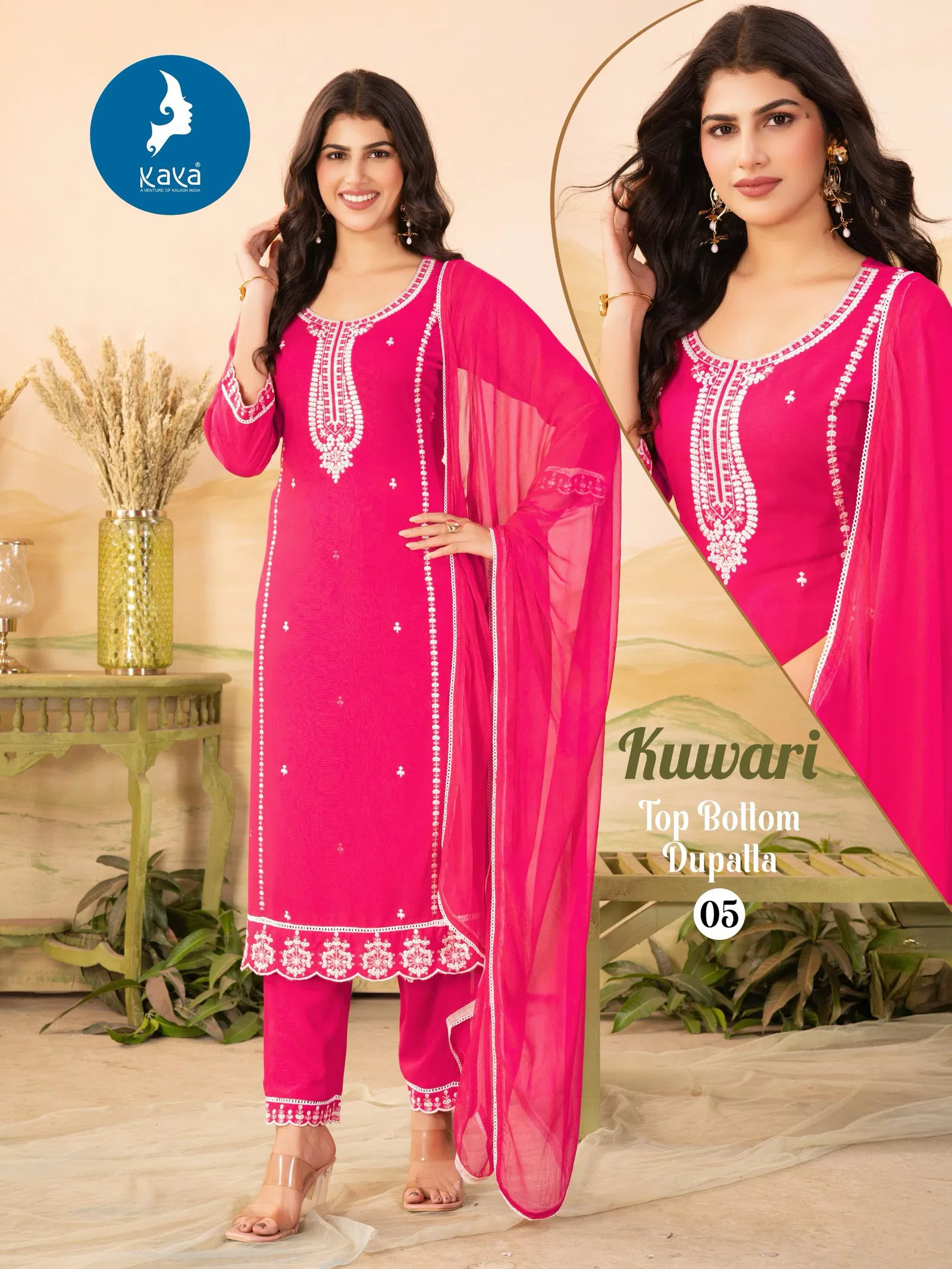 Kuwari By Kaya Rayon Surat Kurti With Bottom Dupatta Wholesale Market