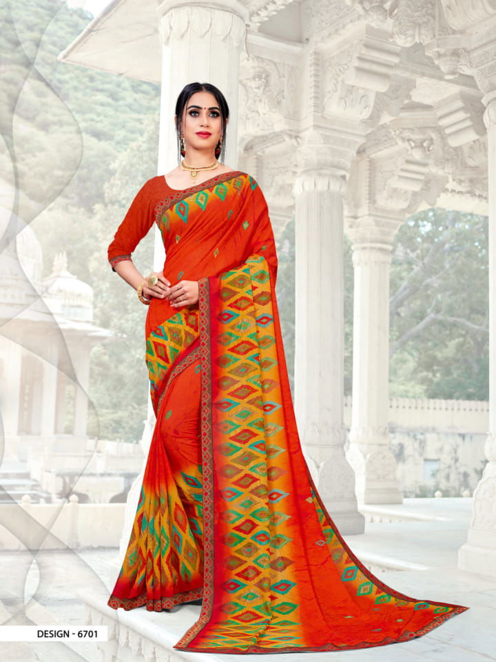 Haytee Fantasy Latest Collection Regular Wear Rennial Printed Sarees
