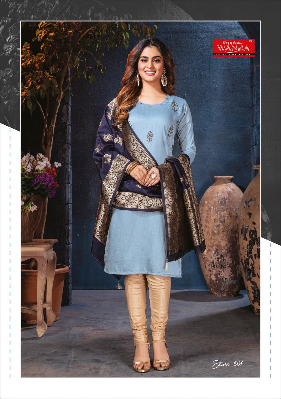 Wanna Shine 3 Fancy Casual Wear Designer silk Kurti With Dupatta Collection