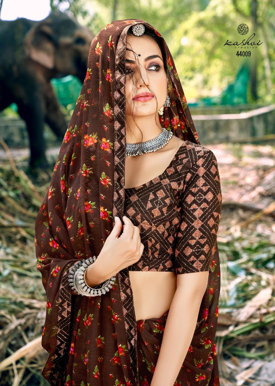 Kashvi Purva Silk Latest fancy Designer Casual Wear Printed Saree Collection
