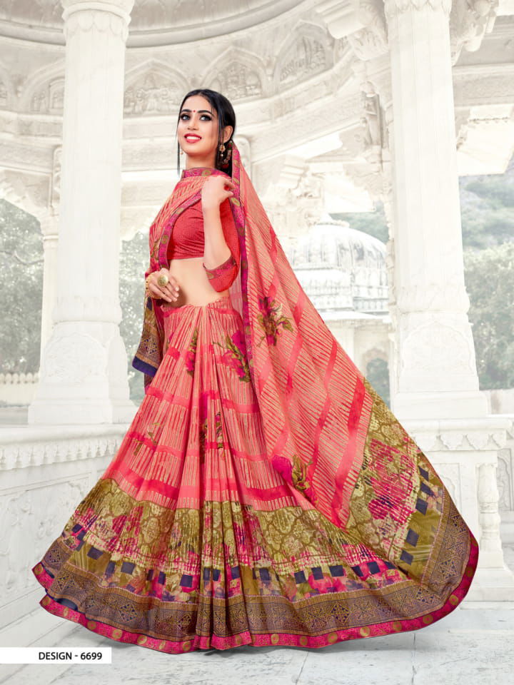 Haytee Fantasy Latest Collection Regular Wear Rennial Printed Sarees

