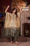 DN 206 By Afsana Modal Mirror Work Kaftan Kurti With Bottom Wholesale Online