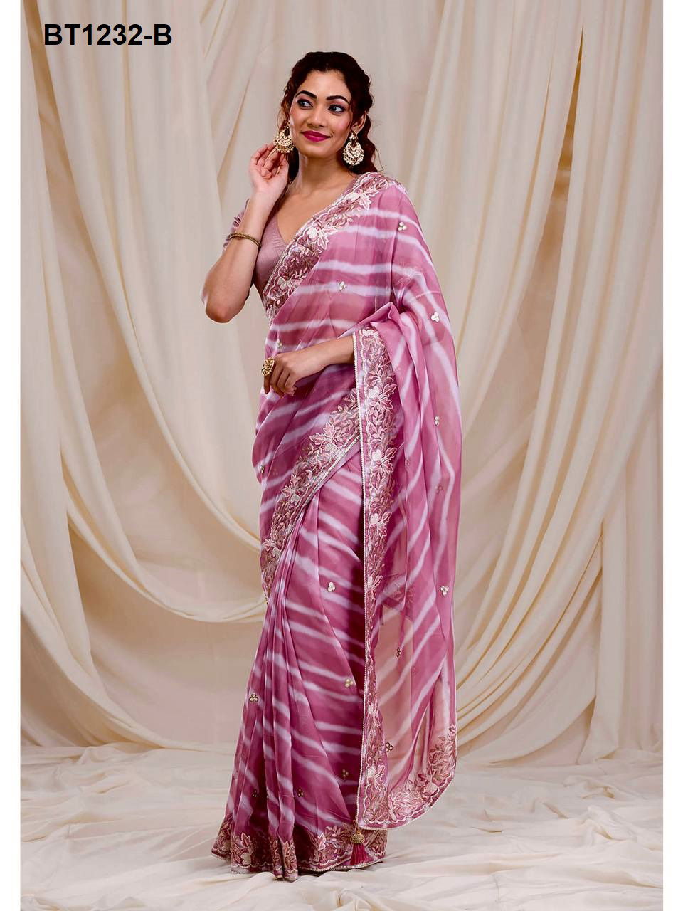 BT 1232 Colours Georgette Embroider Printed Saree Online Wholesale