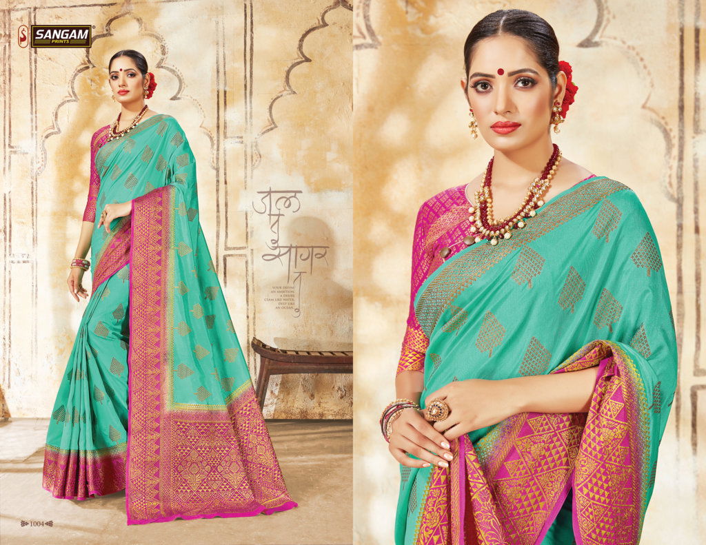 Sangam Samaira Fancy Festive Wear Heavy Printed Silk Designer Saree Collection 
