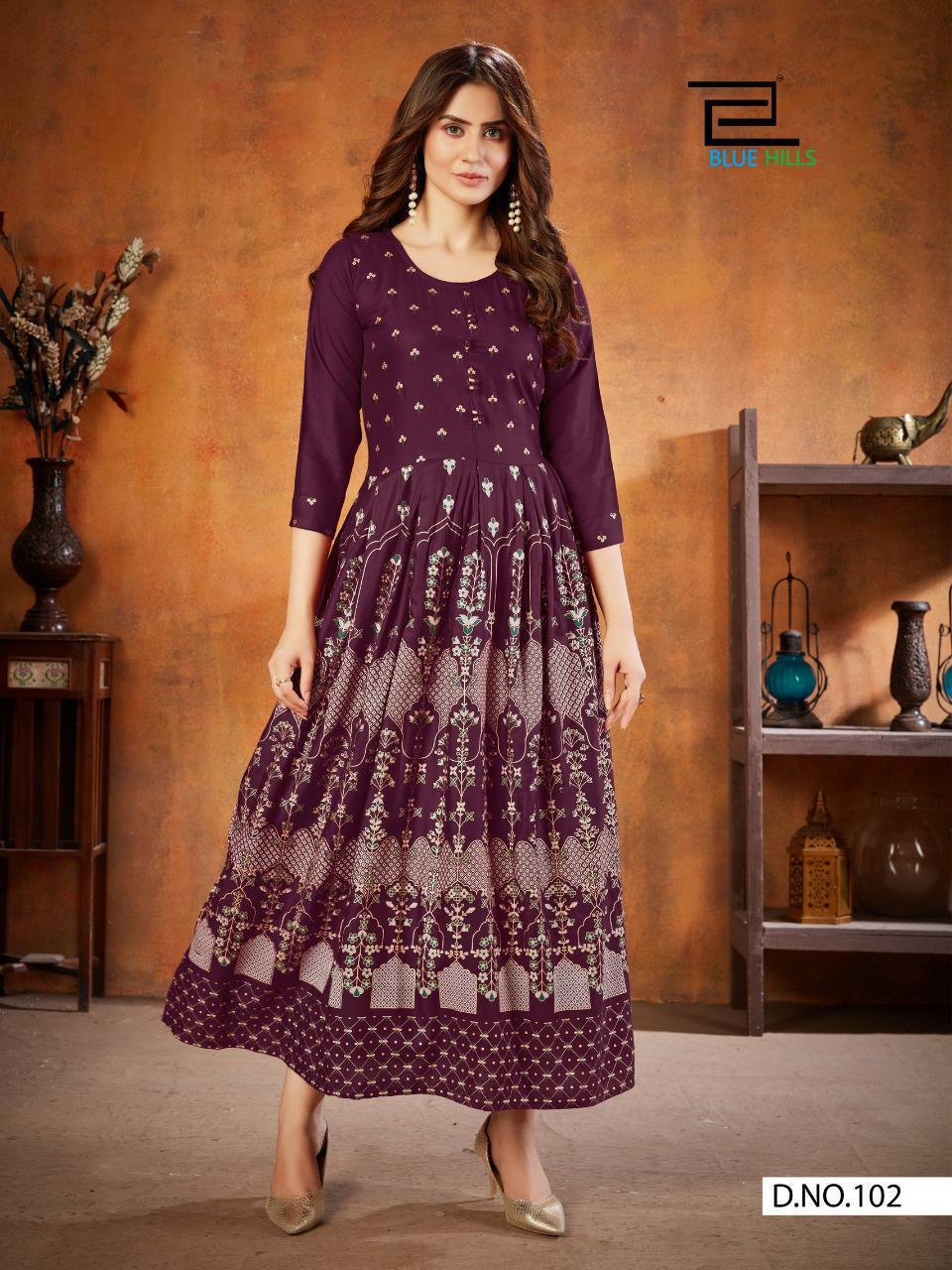 VEE FAB WALKWAY EDITION VOL-11 Party Wear Rayon Foil Print Designer Kurtis Collection