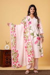 Naisha K 300 Cotton Printed Kurti With Pant Dupatta Suppliers In India