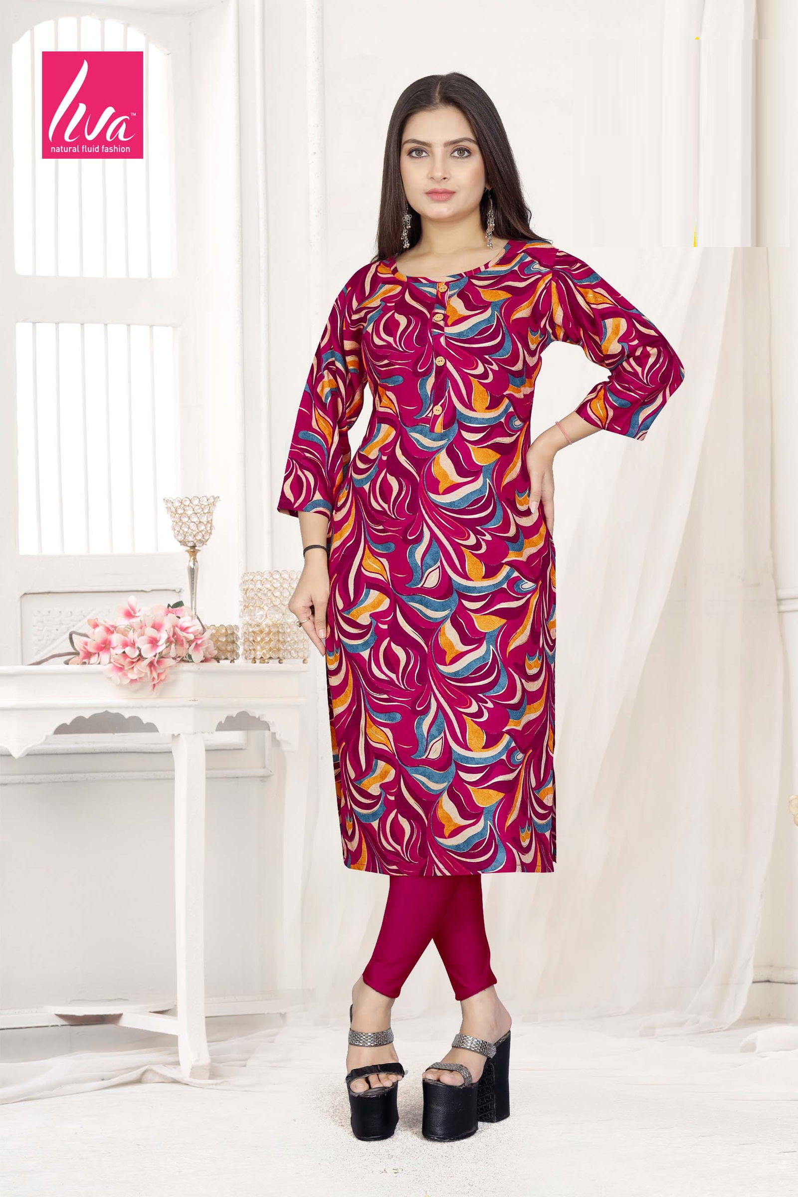 3 Selvi Ultra Premium Rayon Foil Printed Wholesale Kurti Suppliers In India