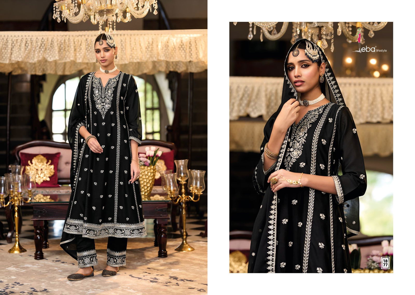 Serena By Eba Chinon Embroidery Readymade Suits Wholesale Market In Surat