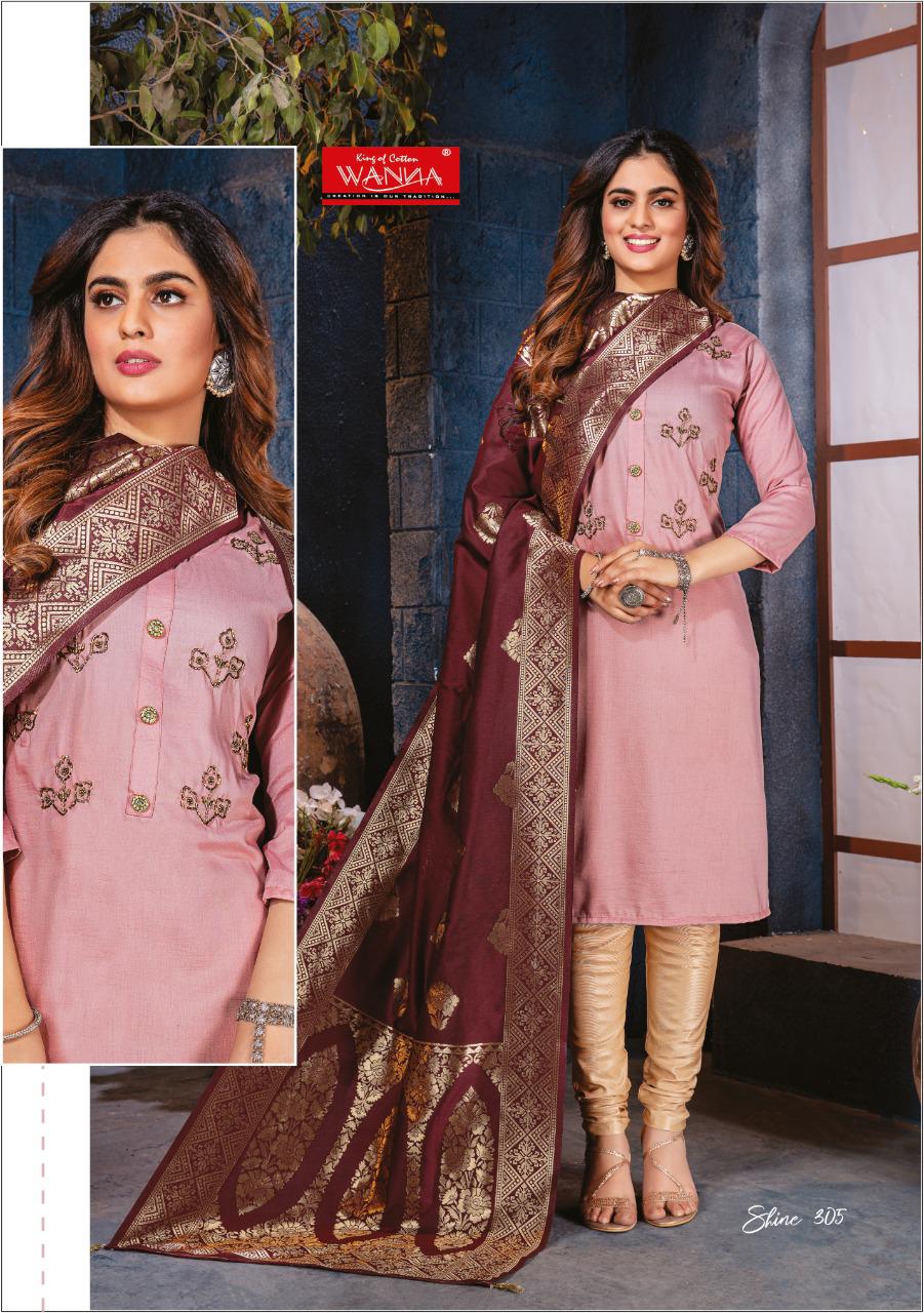 Wanna Shine 3 Fancy Casual Wear Designer silk Kurti With Dupatta Collection