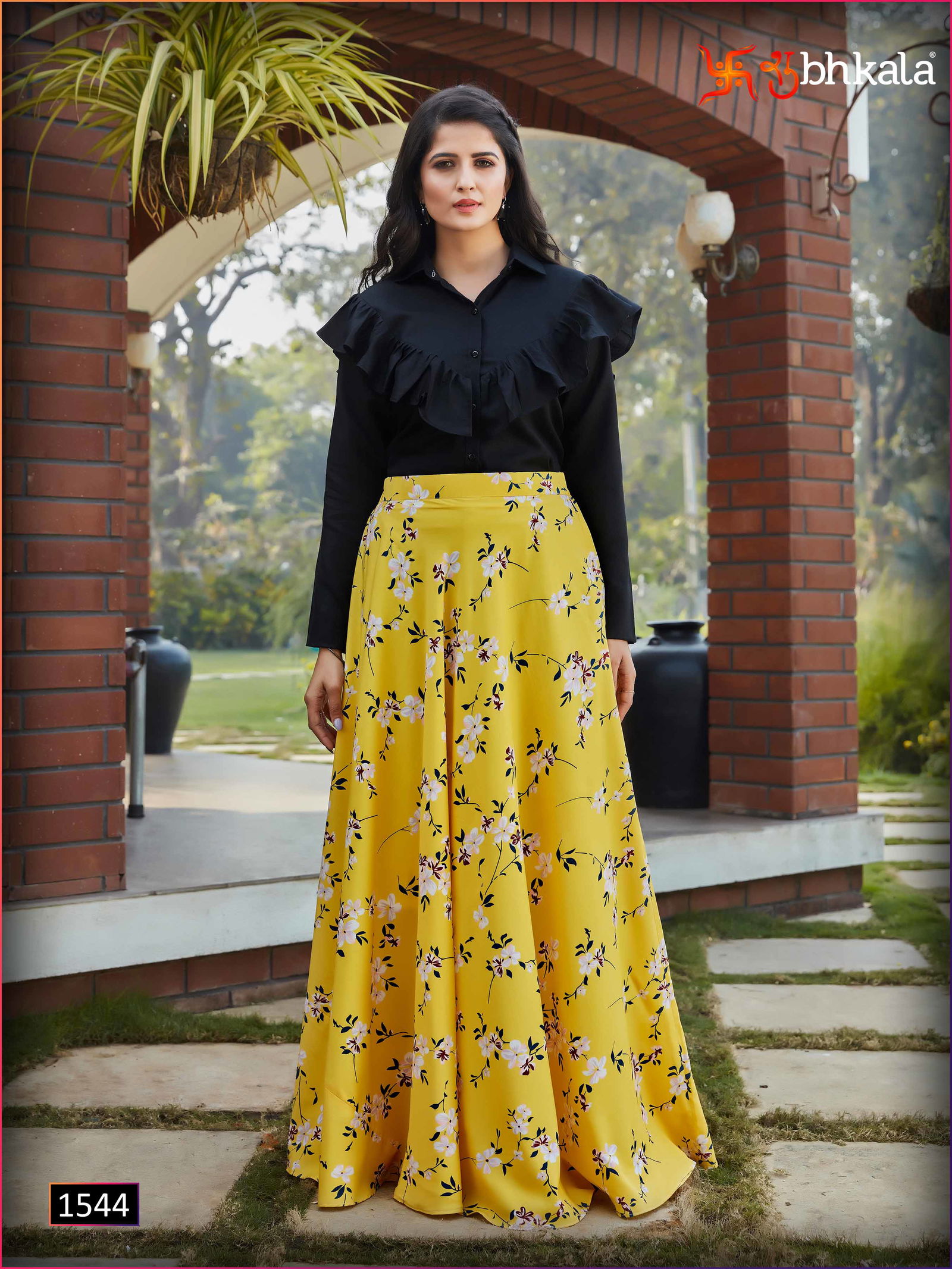 Frill And Flare 3 Exclusive Western Party Wear CottonTop With Crepe Silk Skirt Bottom Collection