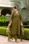 Naisha K 394 Cotton Embroidery Work Kurti With Pant Dupatta bulk Orders india