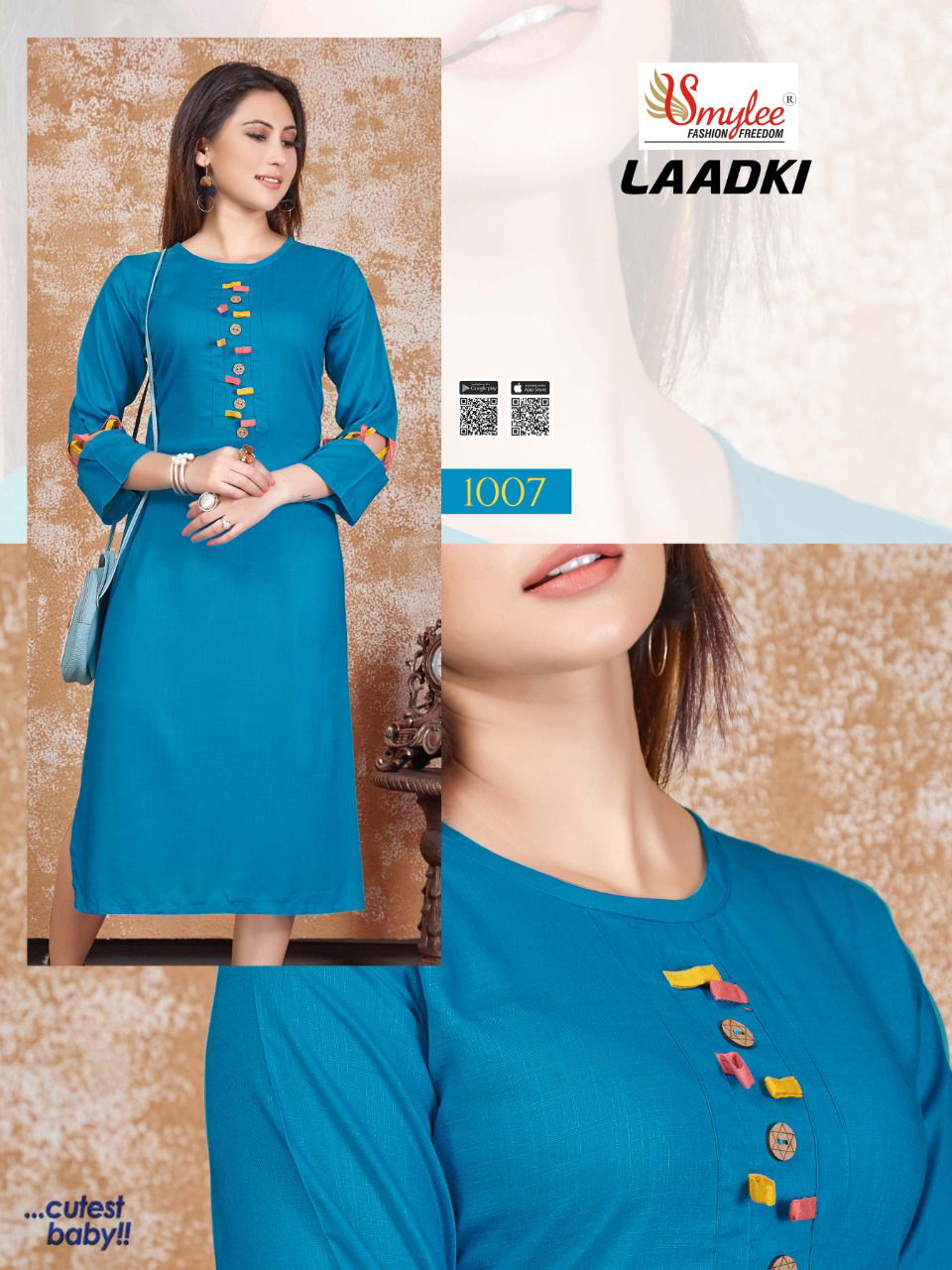 Smylee Ladki Heavy Latest Fancy Designer Ethnic Wear Rayon Casual Kurti Collection
