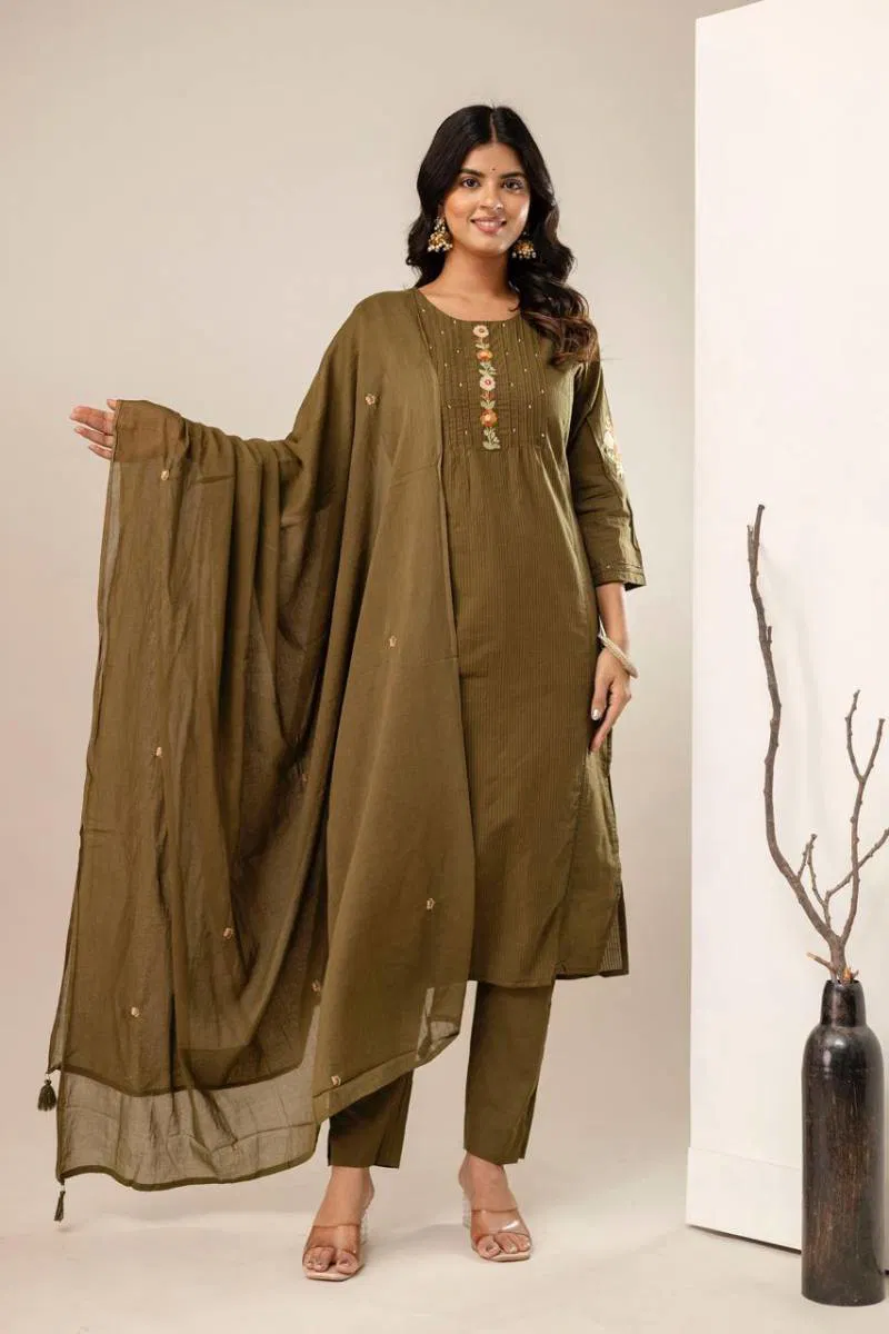 Naisha K 16 Cotton Straight Kurti Bottom With Dupatta Wholesale Clothing Distributors In India