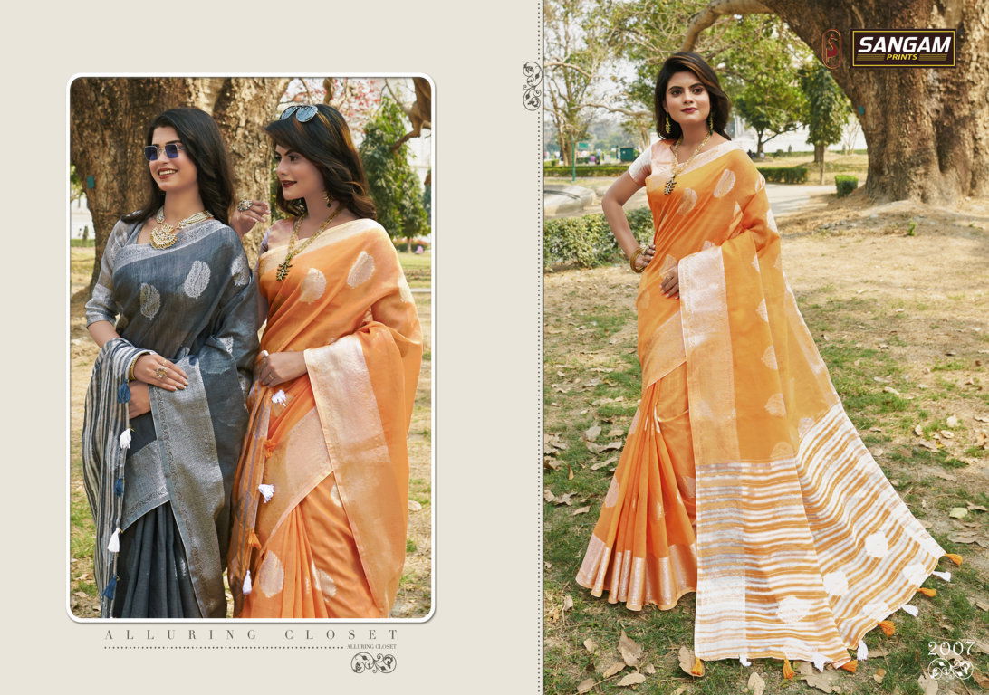Sangam Pankhudi 3 Latest Fancy Casual Wear Linen Cotton Printed Sarees Collection

