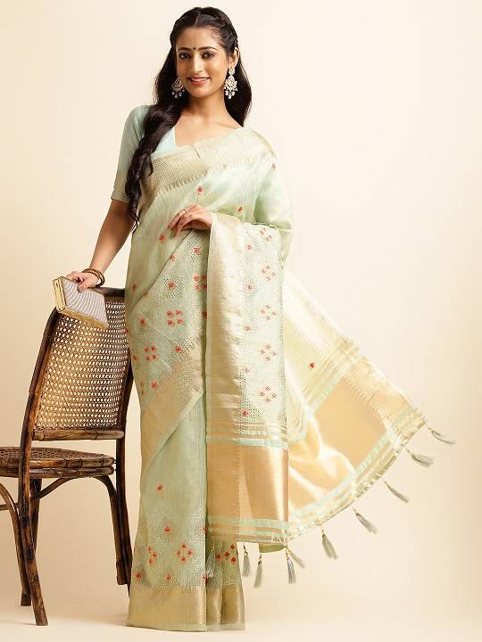 Savi 1 Embroidered Cotton Khadi Silk Saree Suppliers In India