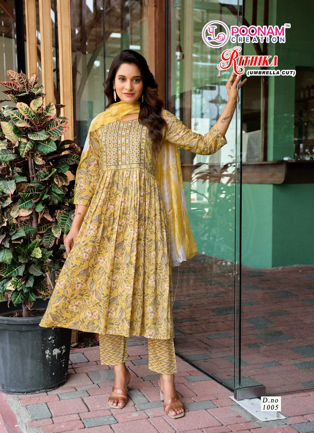 Rithika By Poonam Capsule Foil Printed Kurti Bottom With Dupatta Exporters In India