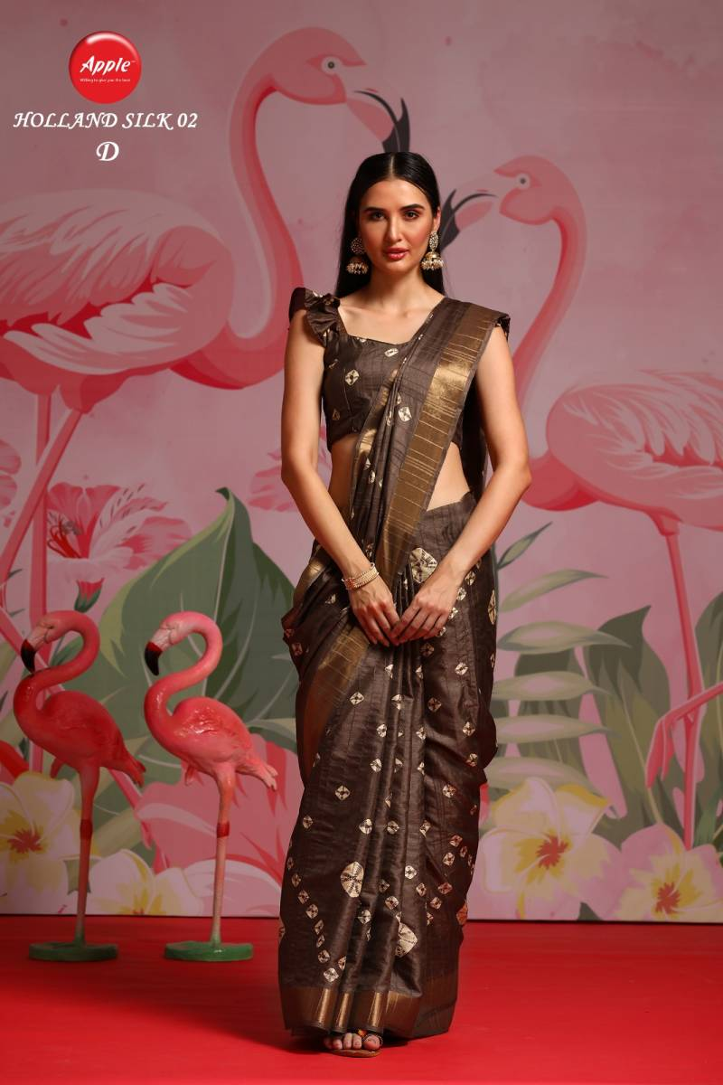 Apple Holland Silk Holland Silk Party Wear Silk Blend Printed Saree Collection