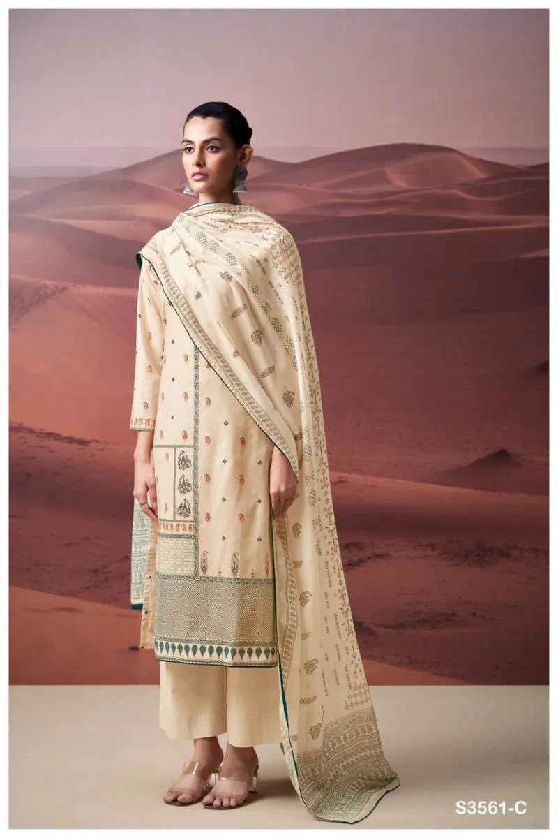 Daleyza By Ganga Cotton Printed Embroidered Salwar Suit Online Wholesale