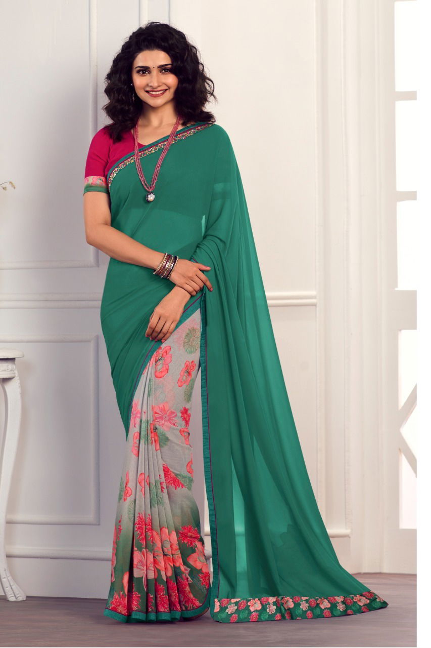 A 50 Latest Regular Wear Georgette Printed Saree Collection