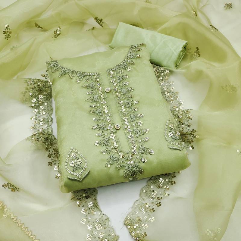 Color Set 9016 Organza Silk Fancy Dress Material Wholesale Price In Surat