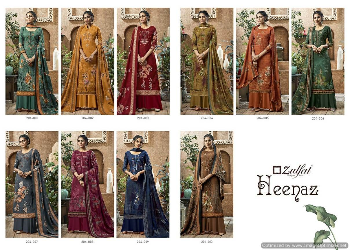 Zulfat Heenaz Latest Designer Printed Casual Wear Dress Material Collection 